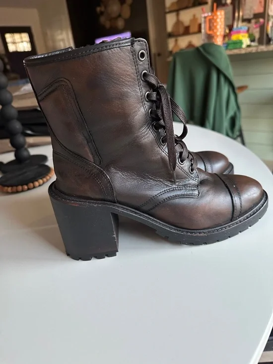 Thursday Boot Company Rebel Lace-Up Heeled Boot - Black Coffee - Picture 5 of 8